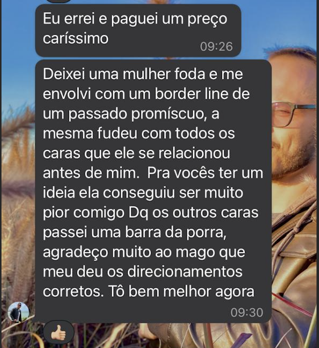 Print: aluno saiu de relacionamento tóxico