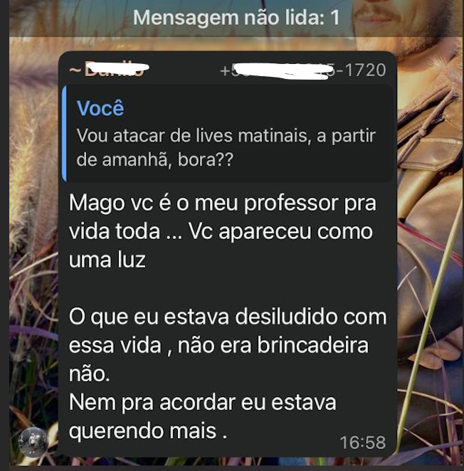 Print: Mago é meu professor pra vida toda