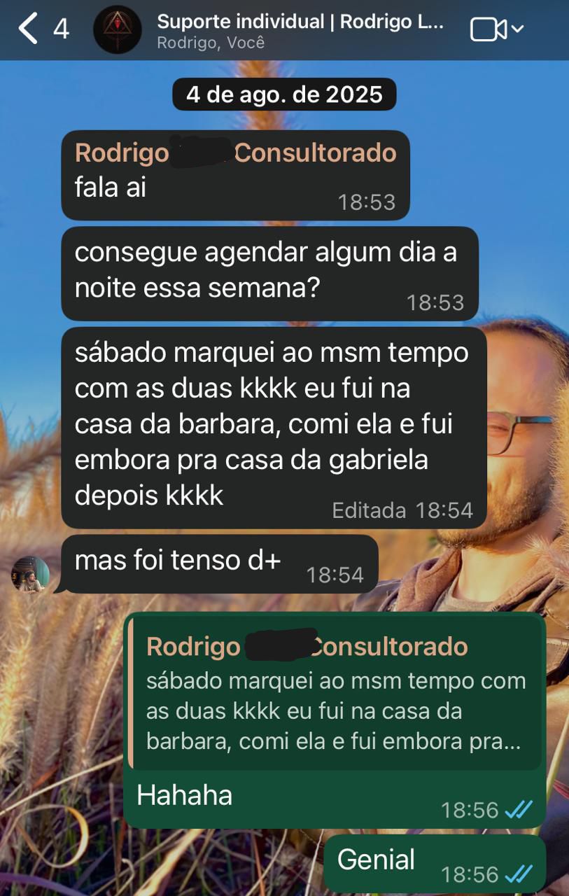 Print de conversa de aluno com resultado